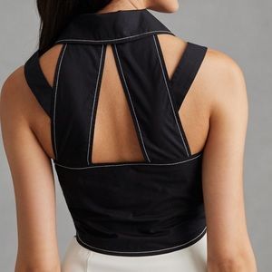 NWT Maeve Double-Strap Vest Top in Black, Size 10